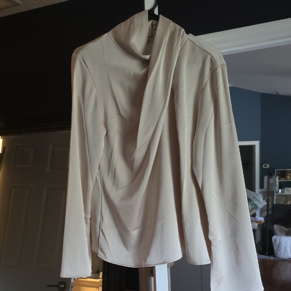 Elegant Cream And Black Women's Blouse